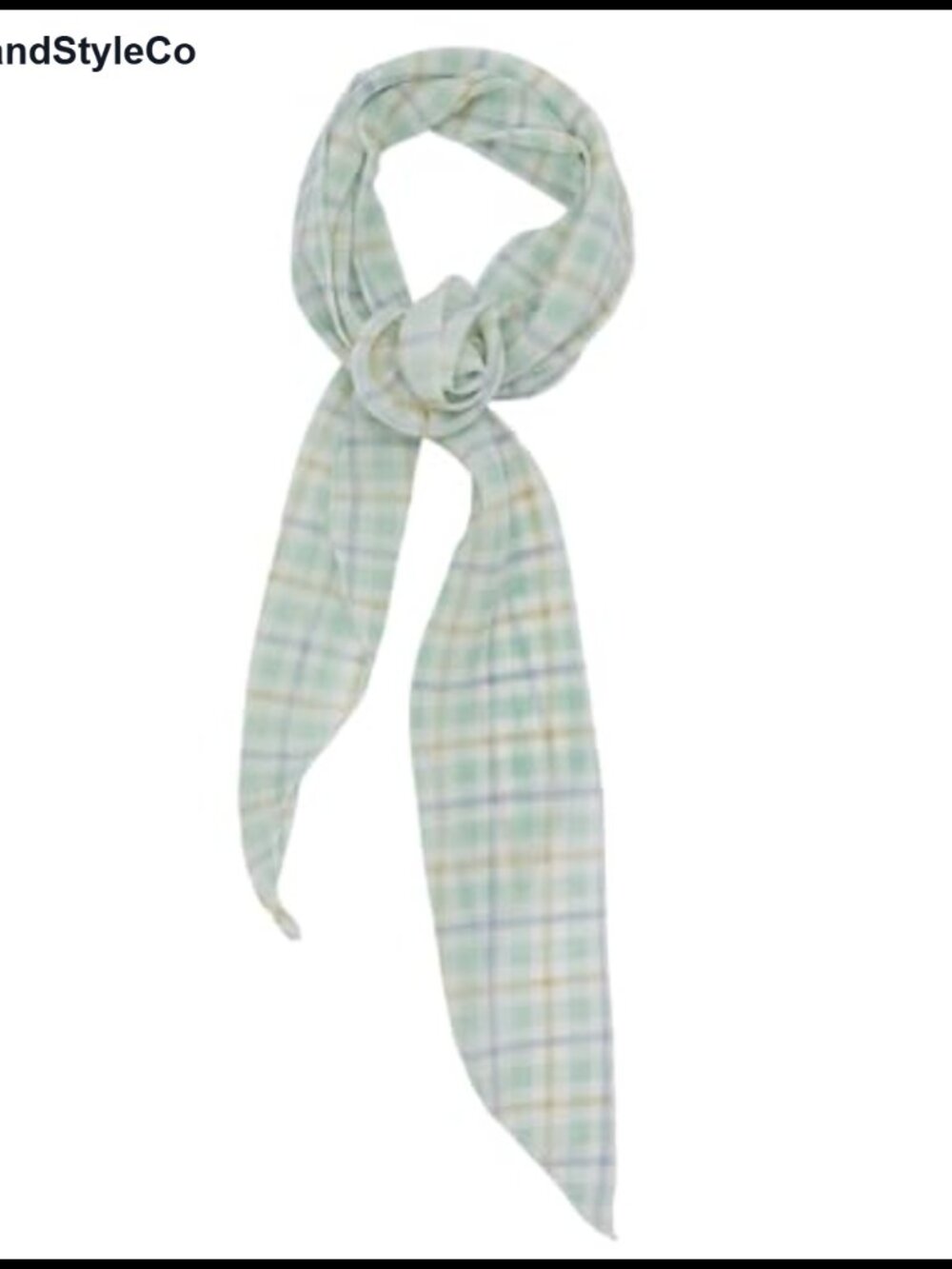 Plaid Scarf Women Detachable Flower Long Skinny Polyester